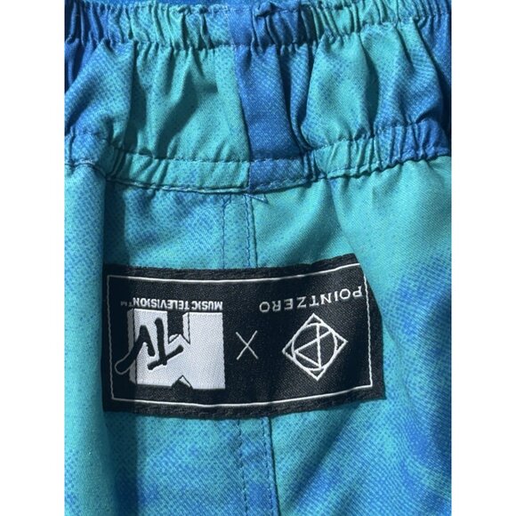 New w/ Tags - MTV x POINTZERO Men's Blue Tie Die Swim Trunks Size M - Picture 5 of 9